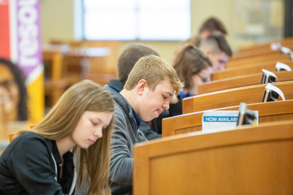 Students studying